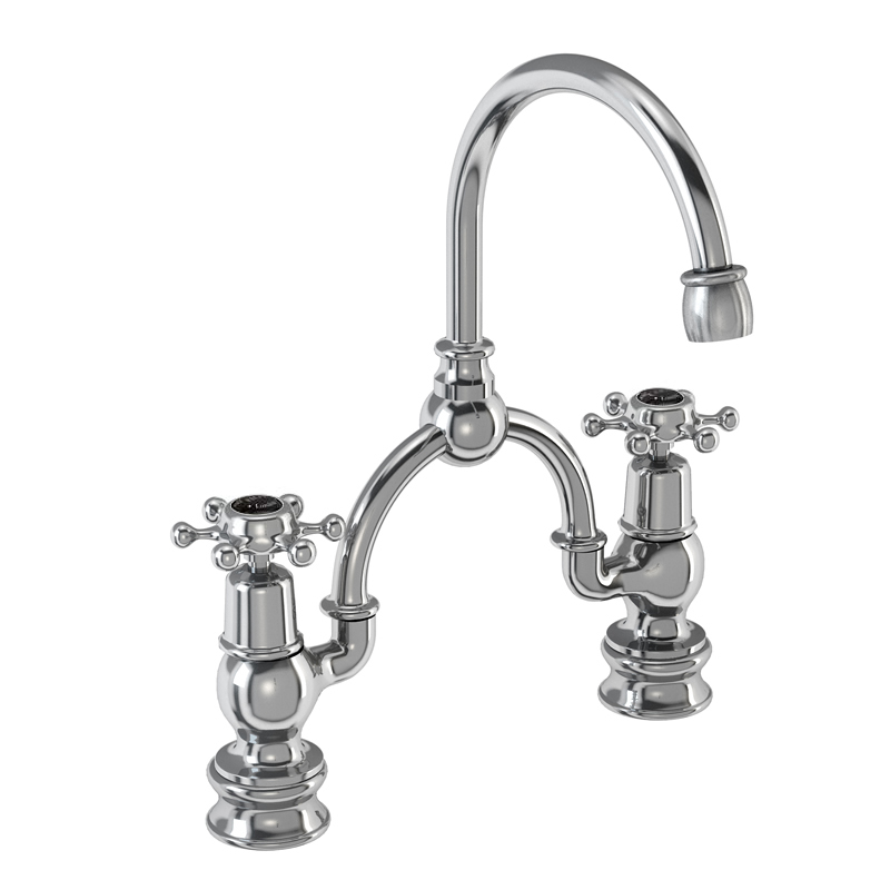 2 tap hole arch mixer with curved spout (230mm centres)